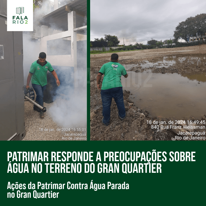 Patrimar Responde a Preocupações Sobre Água no Terreno do gran quartier