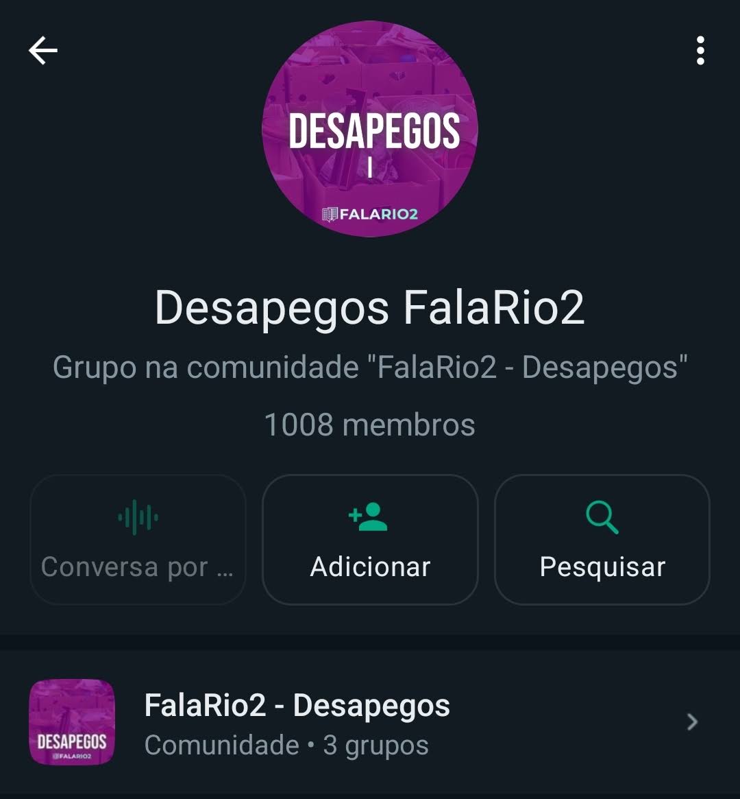 Grupo Whatsapp Desapegos I Barra Olímpica FalaRio2