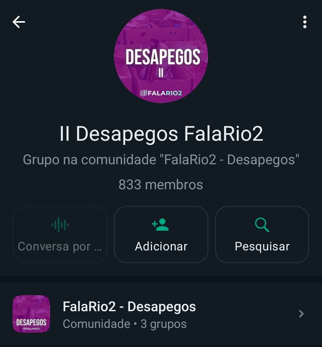 Grupo Whatsapp Desapegos I Barra Olímpica FalaRio2