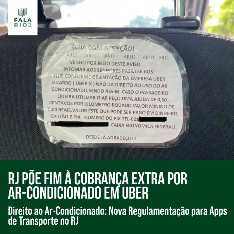 A rotina de quem utiliza serviços de transporte por aplicativo no Rio de Janeiro vai mudar: o uso do ar-condicionado não