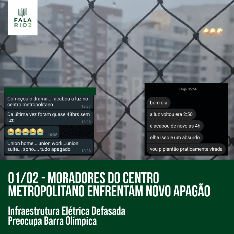 Moradores do Centro Metropolitano Enfrentam Novo Apagão