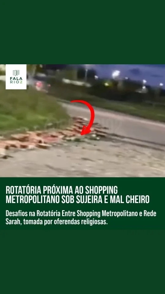 Uma situação preocupante vem se desenvolvendo na rotatória localizada entre o Shopping Metropolitano e a Rede Sarah, em