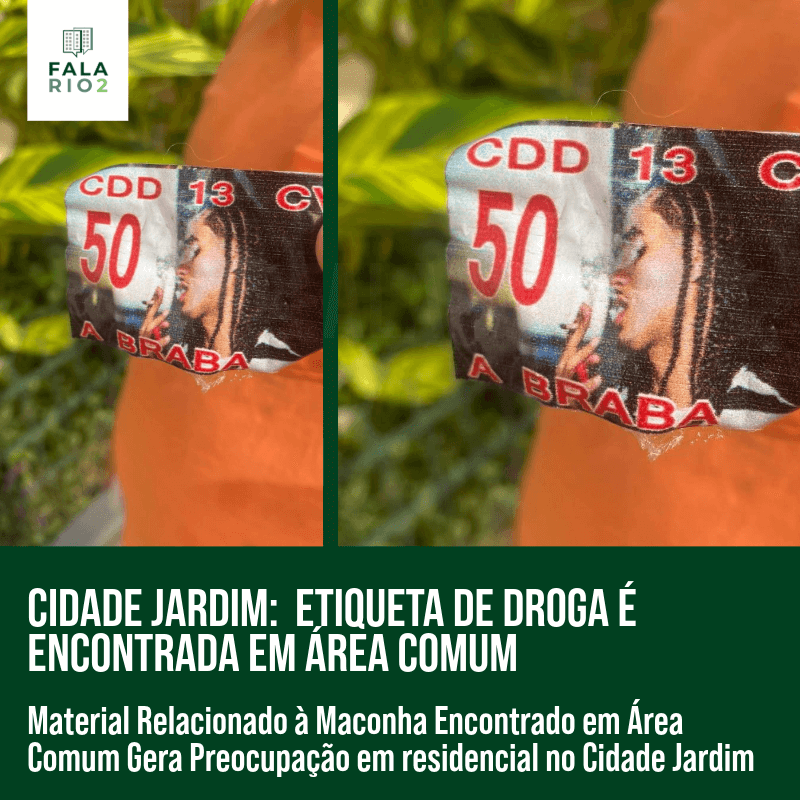 Cidade Jardim: etiqueta de droga é encontrada em área comum