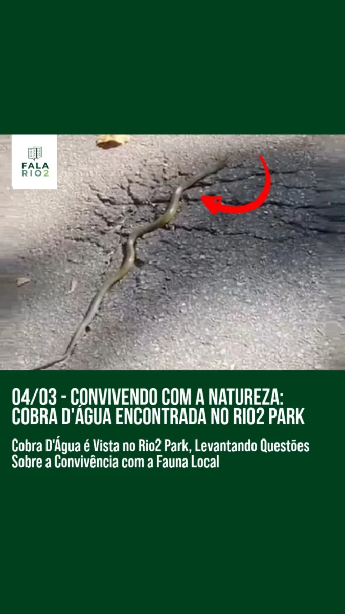 Moradores do Rio2 Park tiveram um encontro inesperado recentemente: um vídeo capturado por um vizinho mostra uma cobra