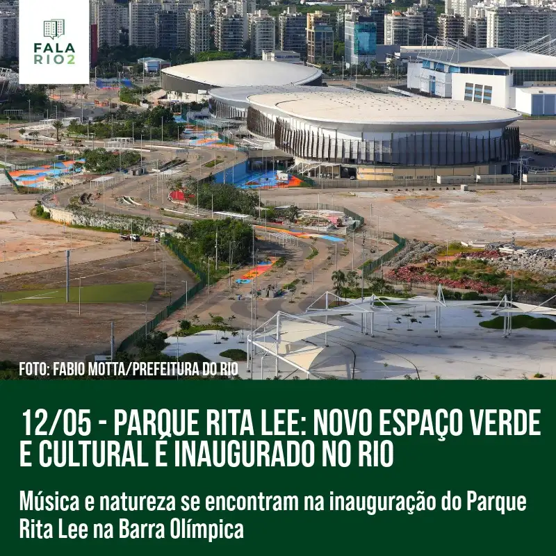 A cidade do Rio de Janeiro convida vizinhos e visitantes a celebrar a inauguração do Parque Rita Lee neste domingo, 12 de