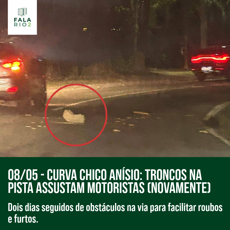 Curva Chico Anísio: Troncos na Pista Assustam Motoristas (novamente)