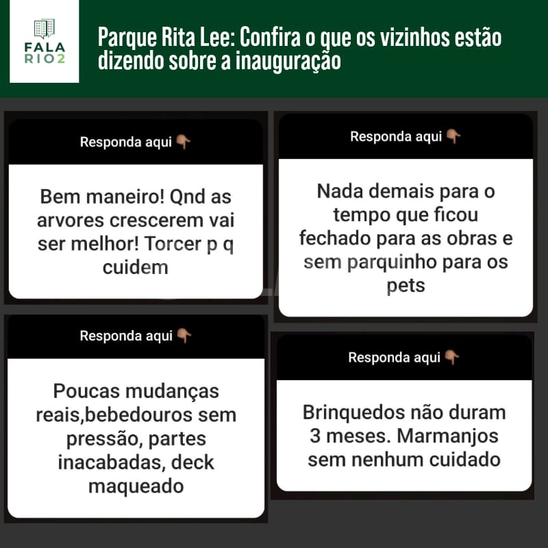 Parque Rita Lee: Confira o que os vizinhos estão dizendo sobre a inauguração