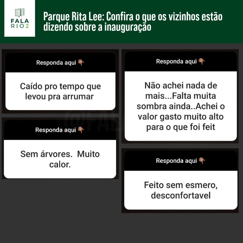 Parque Rita Lee: Confira o que os vizinhos estão dizendo sobre a inauguração