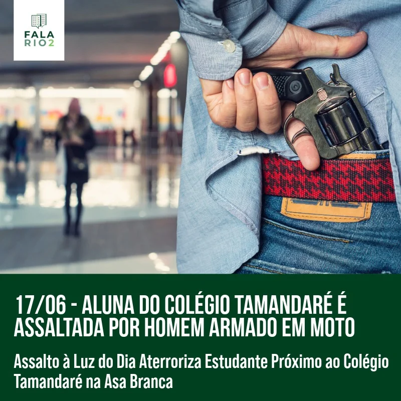 Na manhã de segunda-feira, 17 de junho, uma estudante do Colégio Tamandaré foi abordada por um indivíduo armado enquanto se