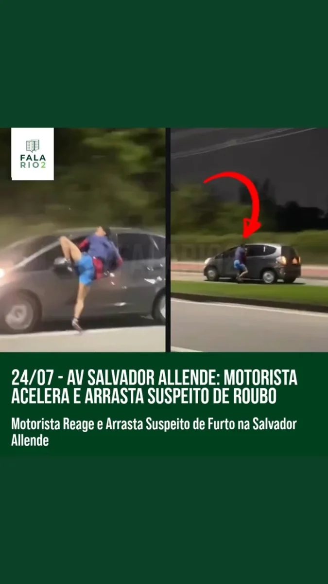 Ontem à noite, 25 de julho, um motorista que trafegava pela Avenida Salvador Allende, sentido Abelardo Bueno, registrou uma