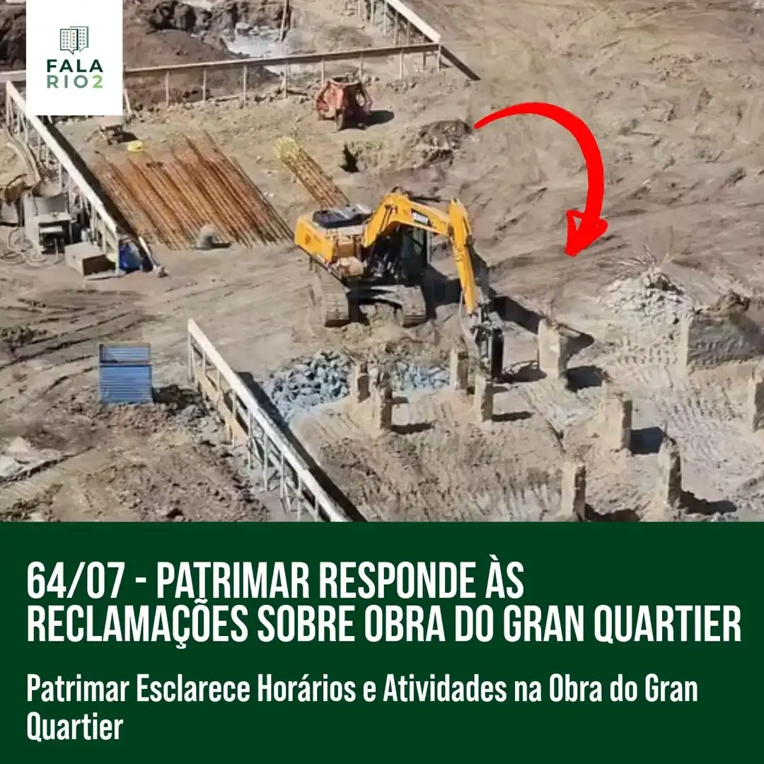 Durante esta semana, o FalaRio2 recebeu muitas reclamações de vizinhos do Rio2 a respeito do barulho ensurdecedor da obra do