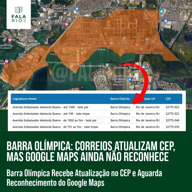 Após a Prefeitura do Rio de Janeiro ter formalmente reconhecido o bairro Barra Olímpica como parte integrante da XXIV Região