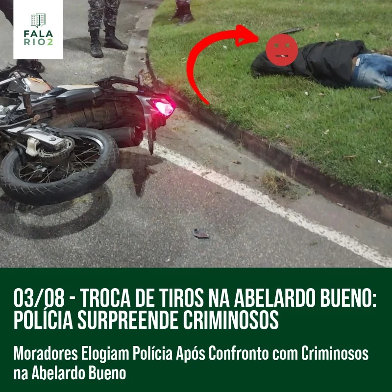 Na noite de ontem, 3 de agosto, por volta das 22h, uma dupla de criminosos que praticava roubos na Abelardo Bueno foi