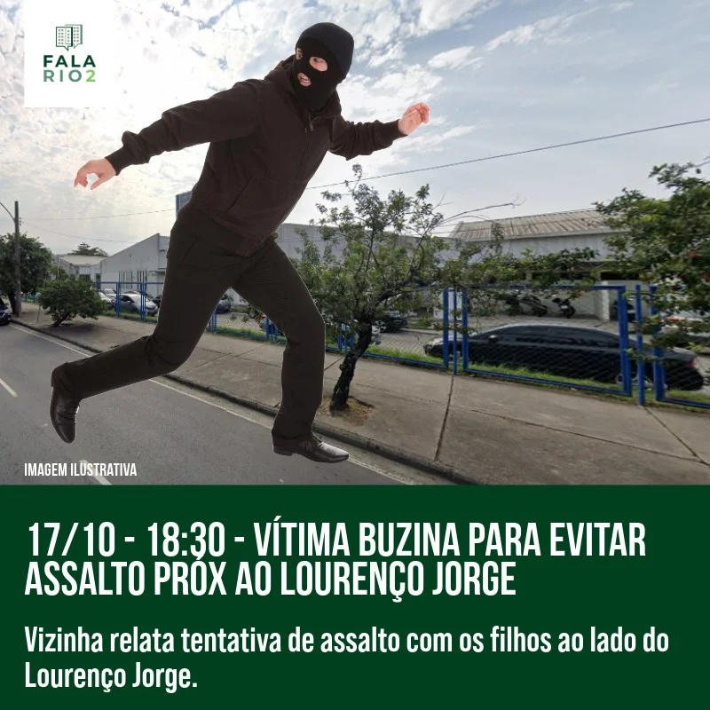 Na tarde de ontem (17/10), por volta das 18h30, uma moradora e seus filhos sofreram uma tentativa de assalto na rua ao lado