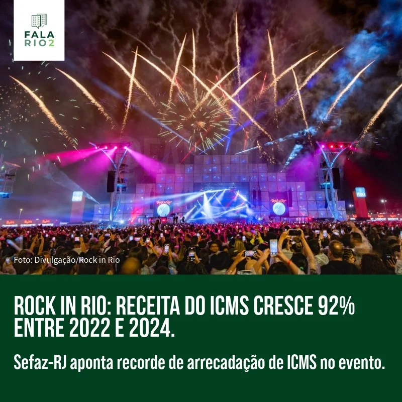A arrecadação de ICMS (Imposto sobre Circulação de Mercadorias e Serviços) durante o Rock in Rio 2024 quase dobrou em