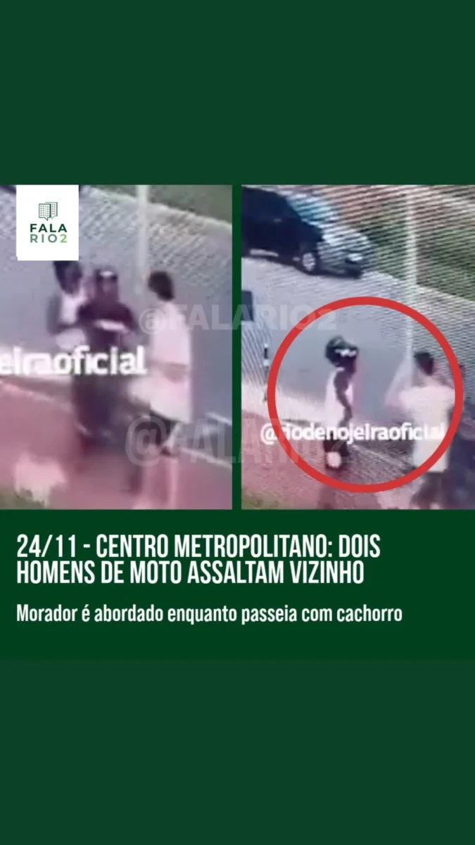 No último domingo, 24 de Novembro, um morador do Centro Metropolitano foi vítima de um assalto enquanto passeava com seu
