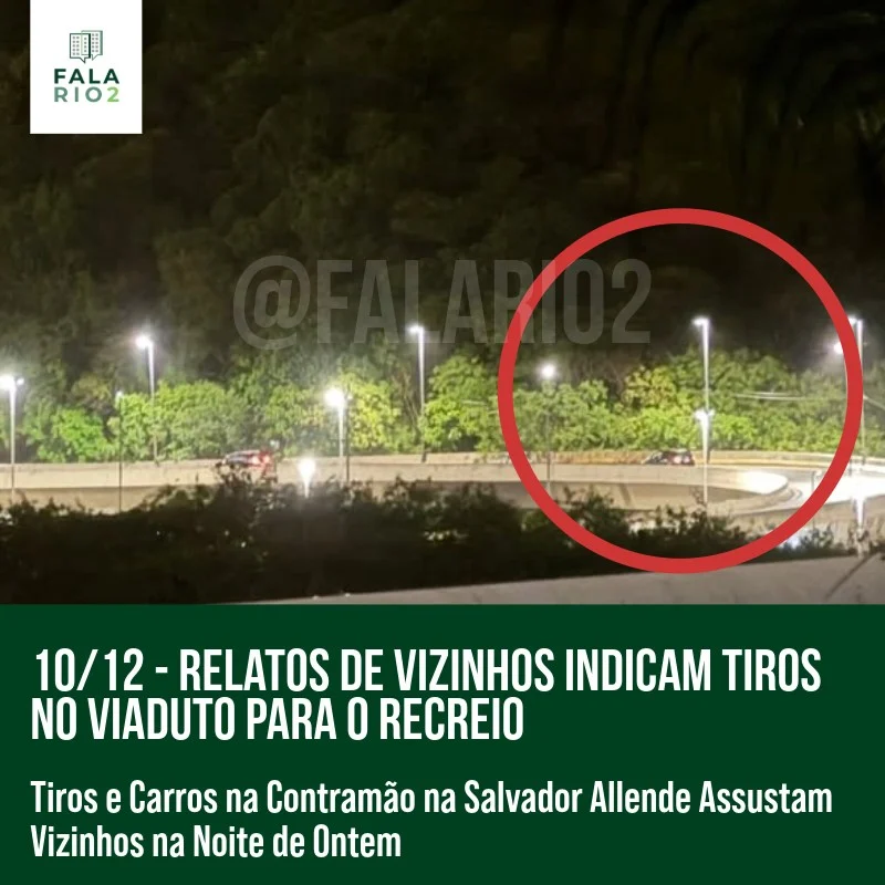 Tiros na Noite de Terça-feira na Salvador Allende e Viaduto do Recreio Geram Preocupação entre Moradores