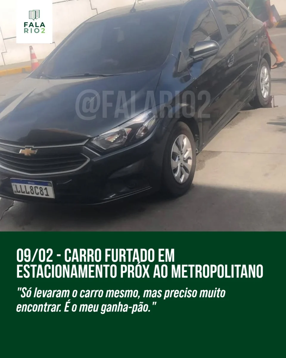 Na noite de domingo (09/02), um vizinho teve seu carro furtado enquanto estava estacionado na Rua Beatriz Segall, em frente