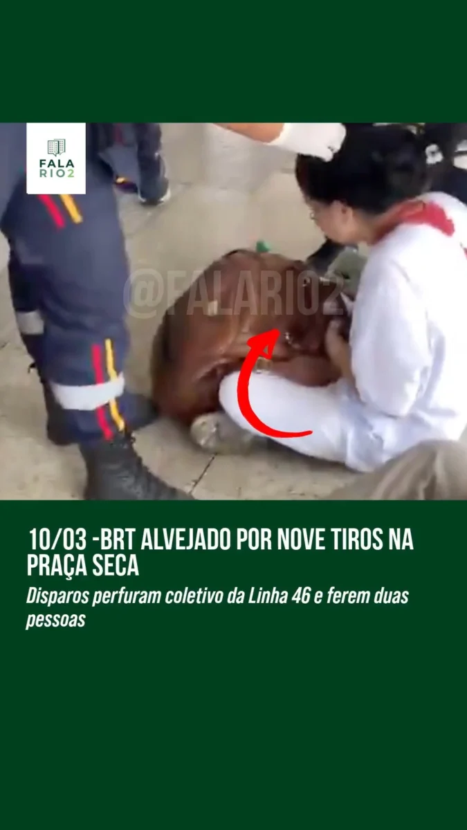 BRT alvejado na Praça Seca durante tiroteio: duas passageiras são baleadas