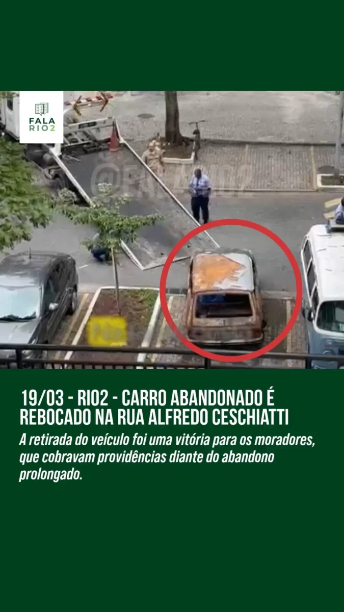 Carro Abandonado é Removido na Rua Alfredo Ceschiatti Após Reivindicações de Moradores.
