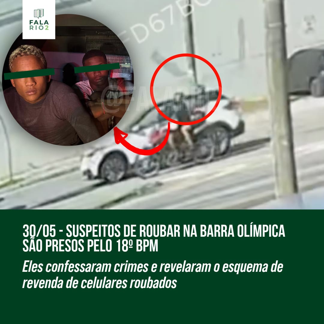 Suspeitos de roubos na Barra Olímpica são presos após operação do 18º BPM