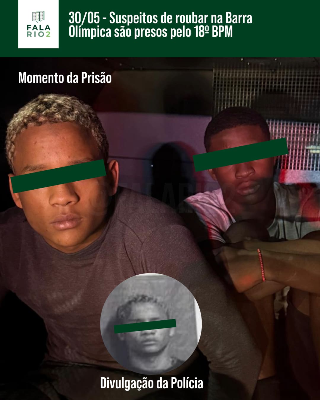 Suspeitos de roubos na Barra Olímpica são presos após operação do 18º BPM