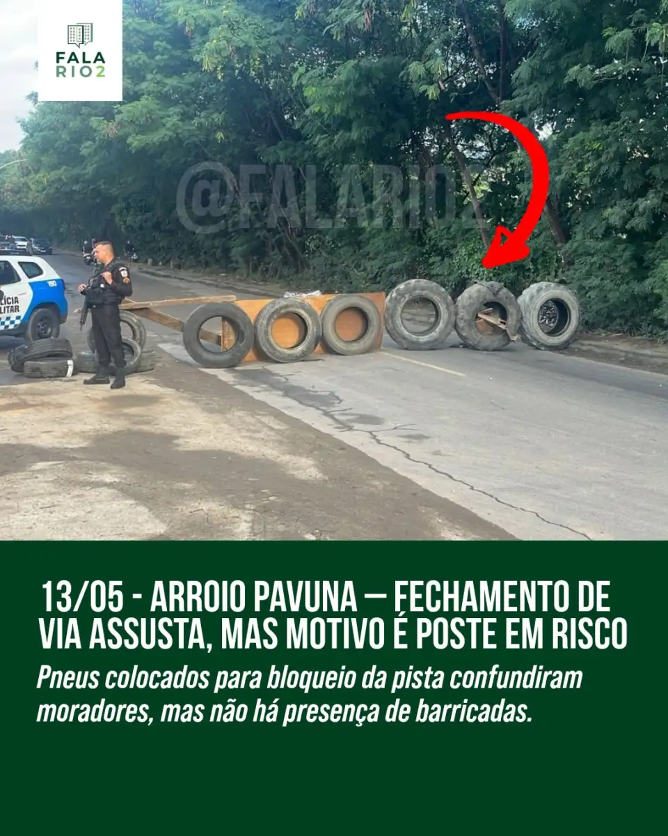 Desde a noite de ontem (segunda-feira, 12/05), moradores têm relatado preocupação com o fechamento da Rua Arroio Pavuna,
