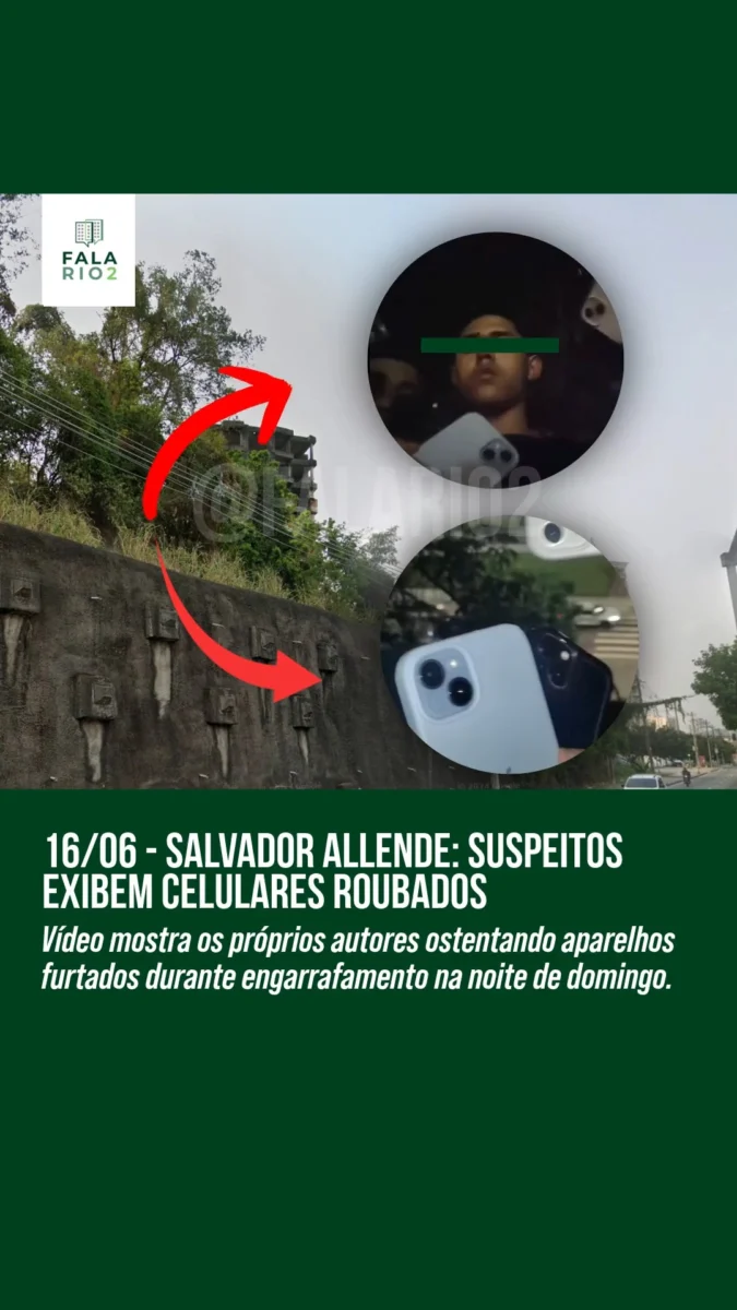 Celulares Roubados e Postados: Suspeitos Exibem Itens Subtraídos na Salvador Allende