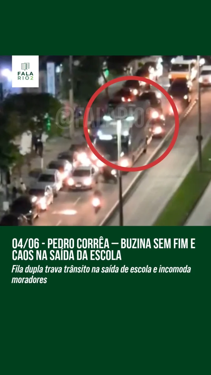 Todo dia a mesma cena": foi assim que o vizinho descreveu o que acontece no horário de saída da escola.