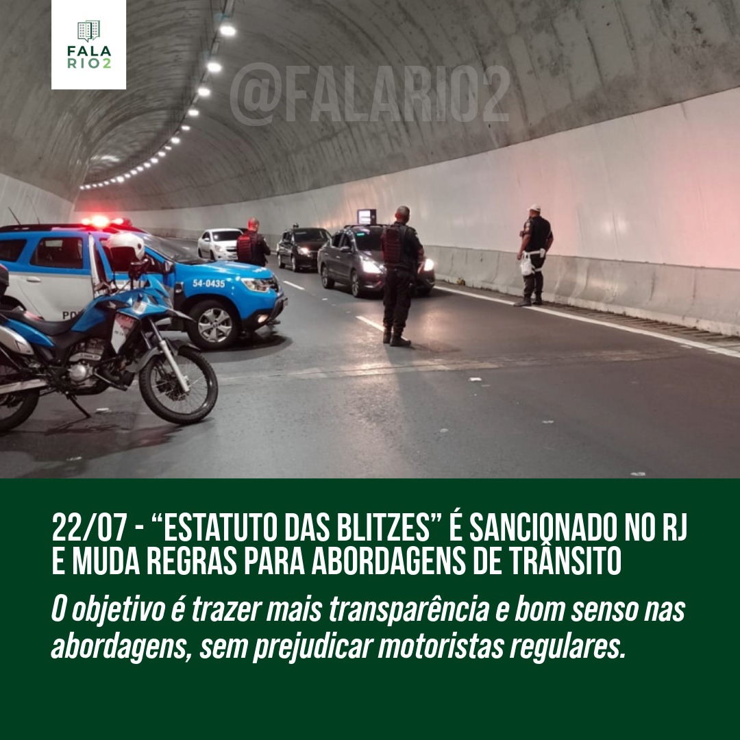 “Estatuto das Blitzes” é sancionado no RJ e muda regras para abordagens de trânsito
