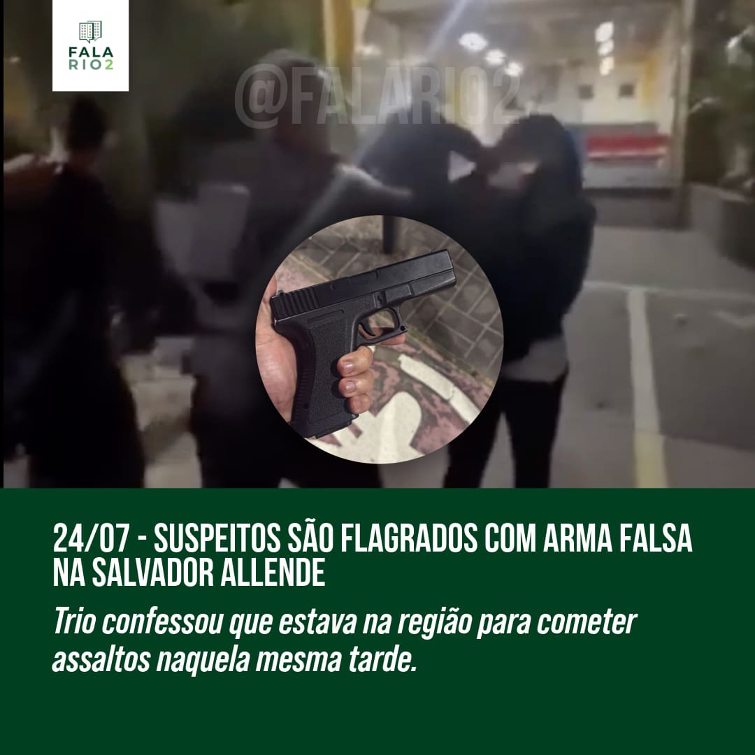 Três suspeitos são abordados com simulacro de arma de fogo na Salvador Allende