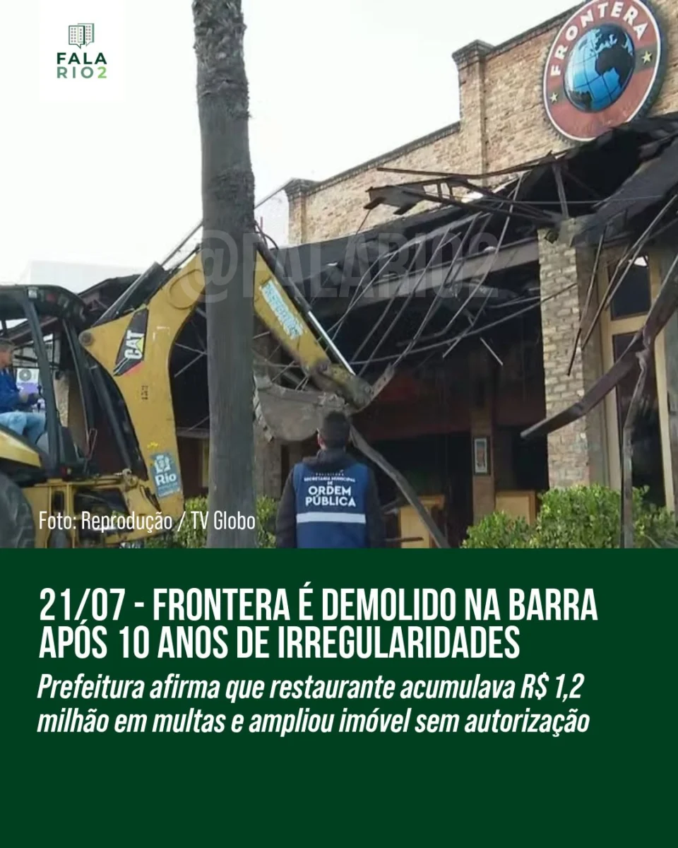 Restaurante Frontera é parcialmente demolido na Barra da Tijuca após 10 anos de irregularidades