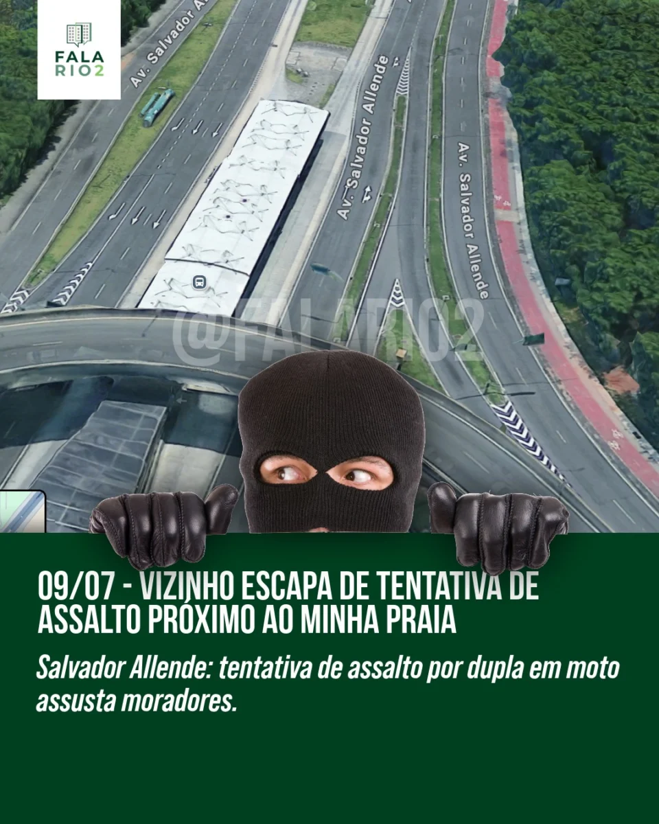 Tentativa de assalto e disparo assustam motorista na Avenida Salvador Allende
