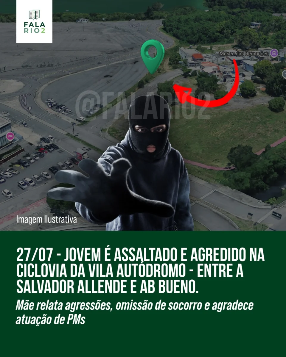 Jovem é assaltado na ciclovia da Vila Autódromo; mãe relata omissão e agradece apoio de agentes