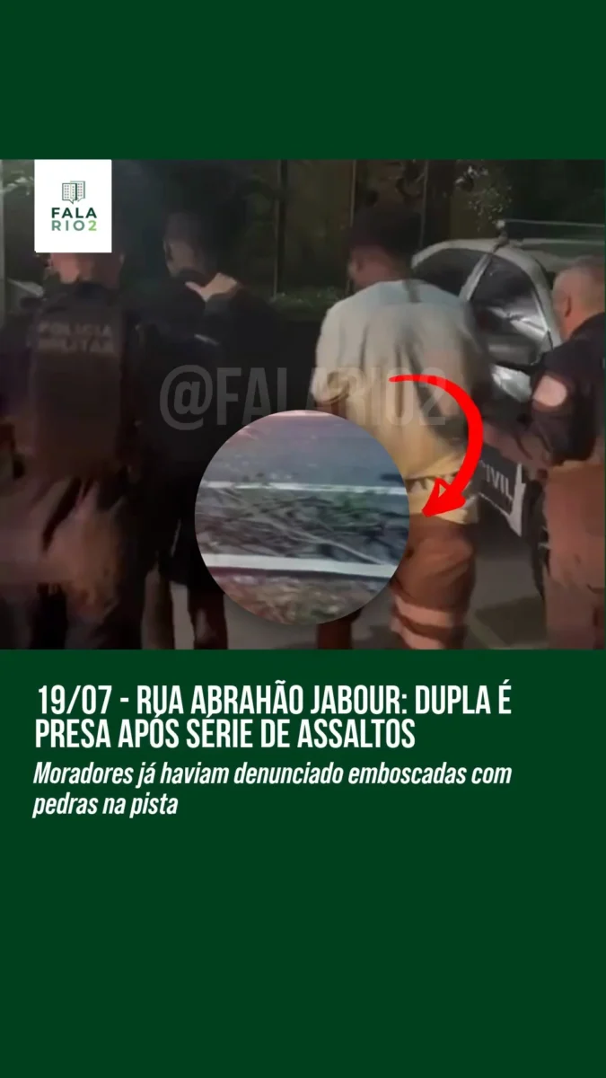Dois criminosos são presos após série de assaltos na Rua Abrahão Jabour