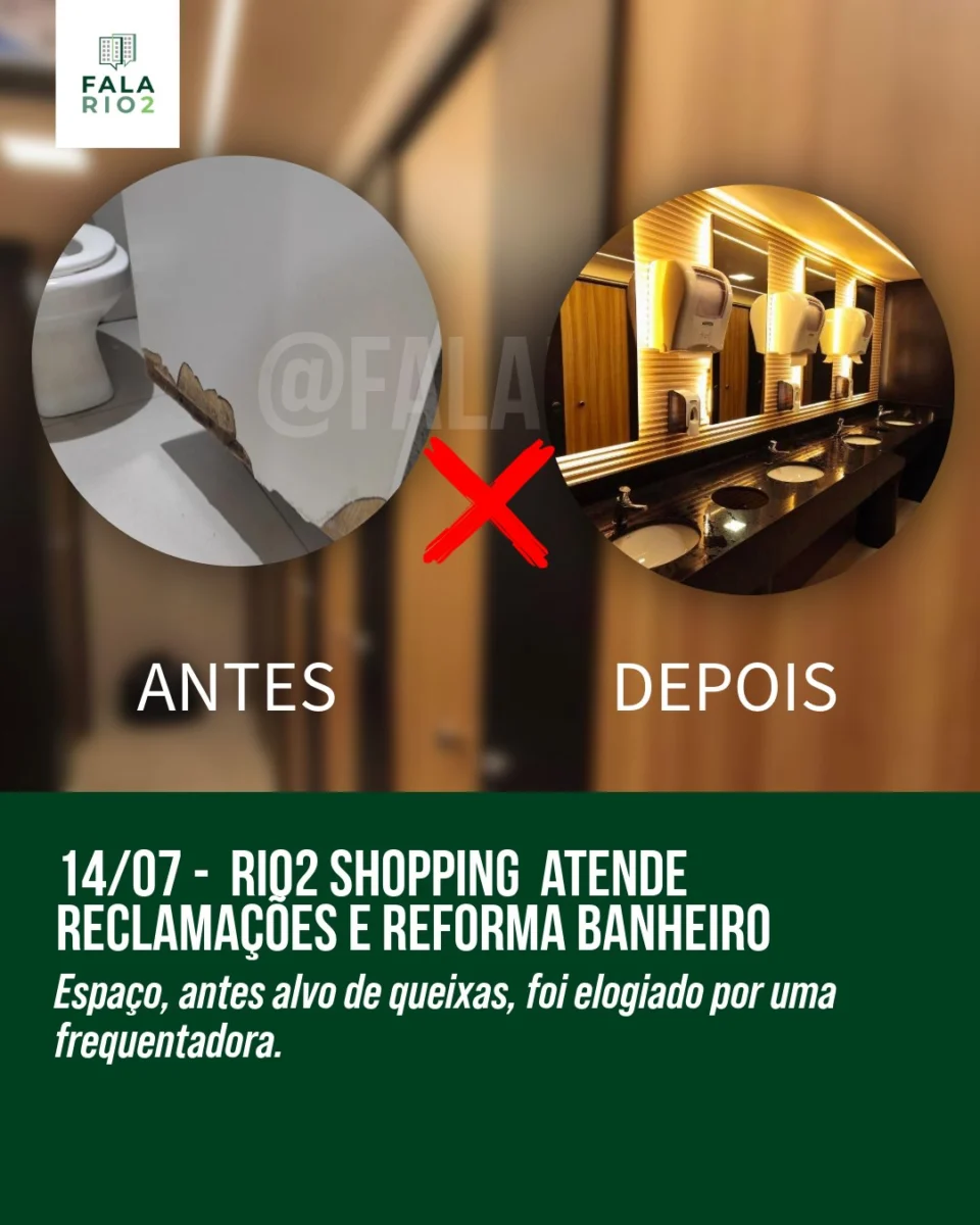 Banheiro do Shopping Rio2 é reformado após críticas de frequentadores