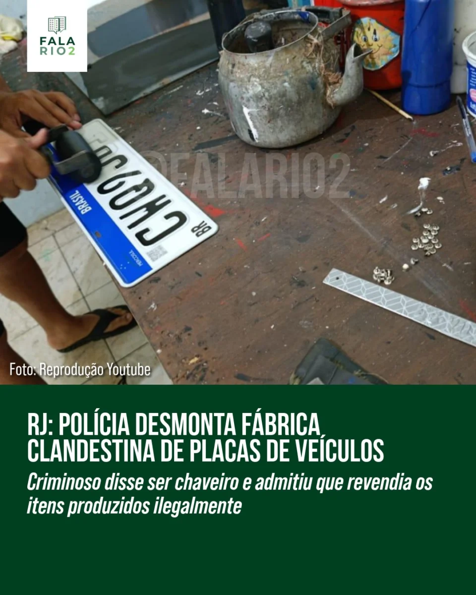 RJ: Homem é preso em flagrante por fabricar placas de carro ilegalmente