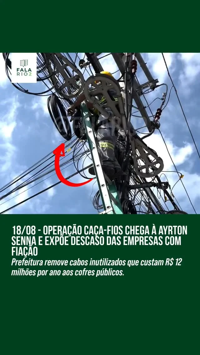 Na última segunda-feira, 18 de agosto de 2025, a Avenida Ayrton Senna recebeu a operação Caça-Fios, realizada pela Rio Luz