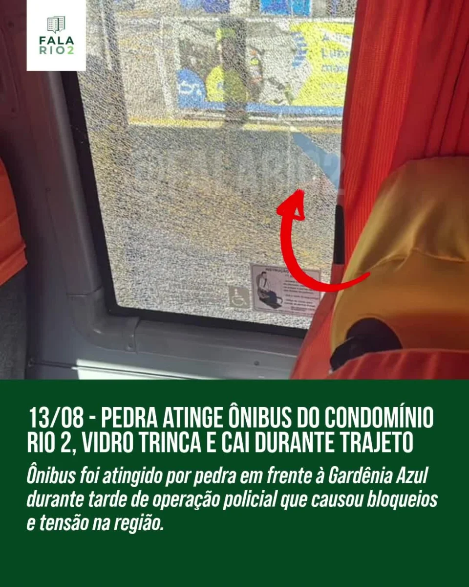 Na tarde de quarta-feira, 13 de agosto, por volta das 16h07, uma vizinha relatou que um ônibus do condomínio Rio 2, no