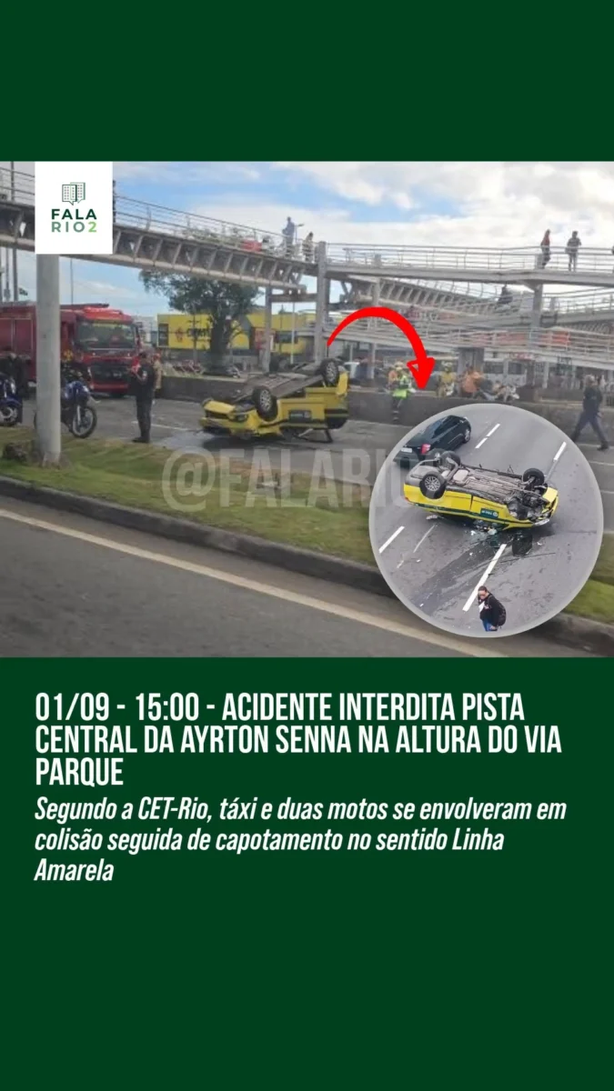 Na tarde desta segunda-feira, 1º de setembro de 2025, por volta das 15h, um acidente interditou a pista central da Avenida