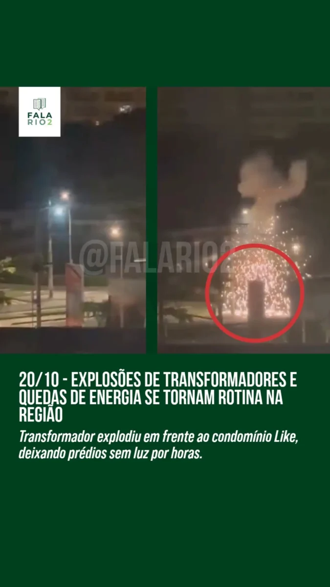 Explosão de transformador deixa vizinhos sem luz na Pedro Corrêa