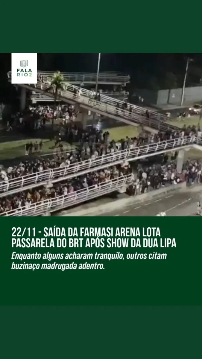 A madrugada deste domingo (23/11), após o show da Dua Lipa na Farmasi Arena, teve registros distintos entre os vizinhos que