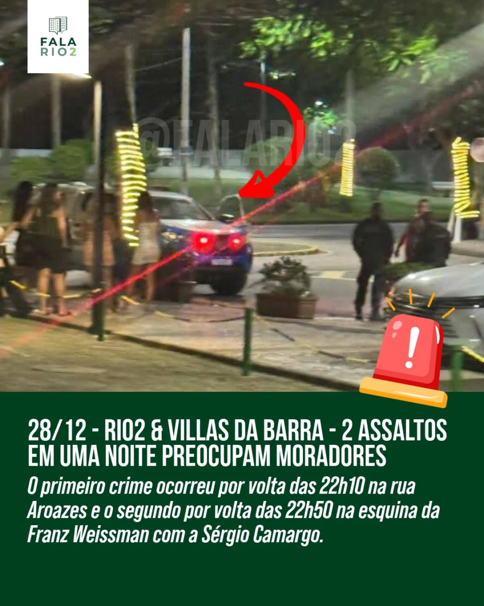 Na noite de ontem, domingo 28 de dezembro, dois assaltos à mão armada foram registrados em pontos distintos da Barra