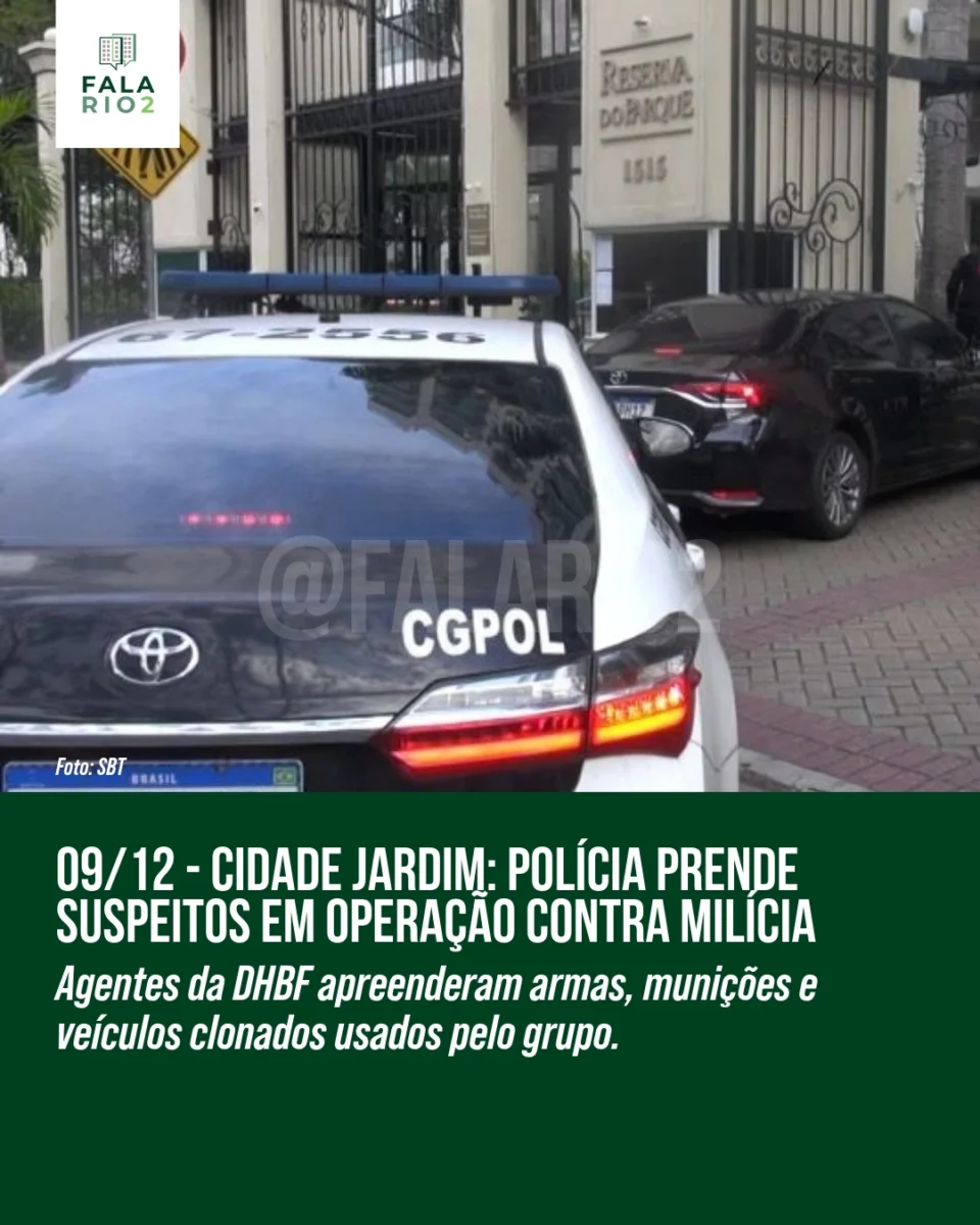 Na terça-feira, 09/12/25, por volta das 8h30, a Polícia Civil deflagrou uma operação contra milícia na Baixada Fluminense.