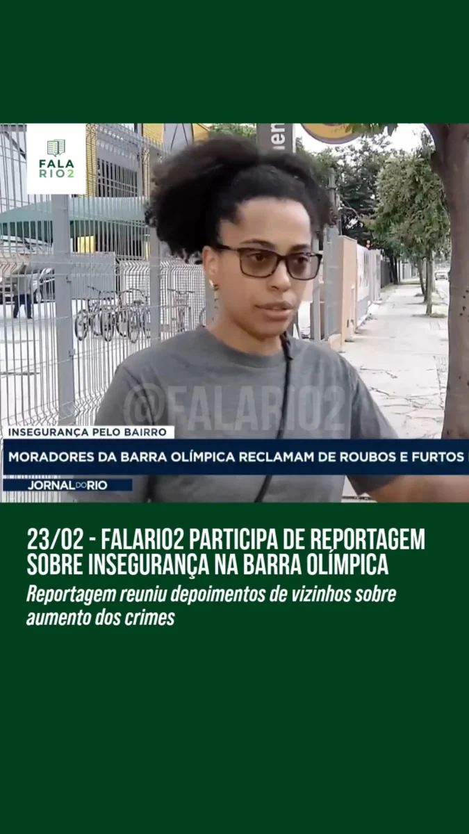 A insegurança na Barra Olímpica foi tema de reportagem exibida no Jornal do Rio, da Band (@bandtvrio), na noite de