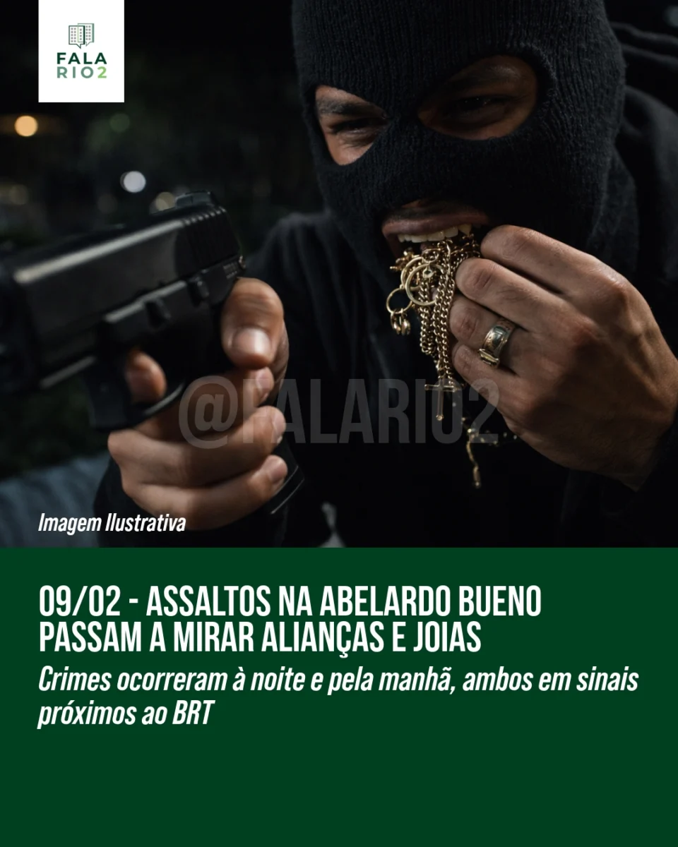 Dois novos relatos de assalto à mão armada foram registrados na Avenida Embaixador Abelardo Bueno, ambos próximos a estações