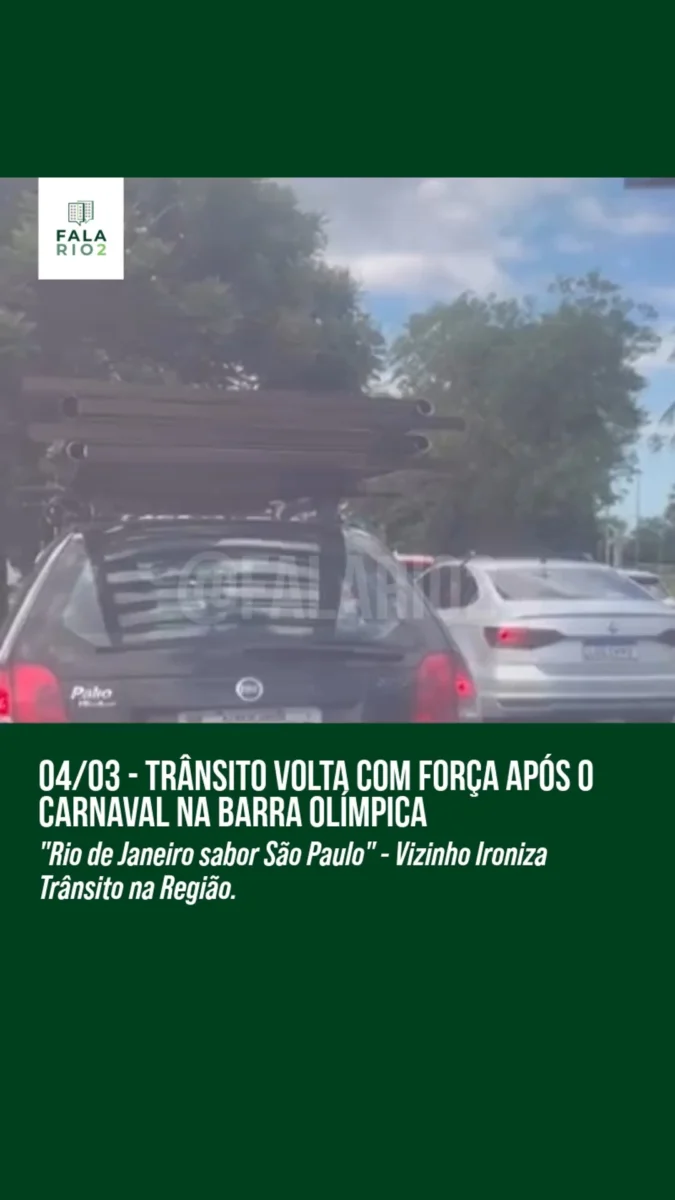 Com o fim do Carnaval e a retomada da rotina na cidade, o trânsito voltou a ser assunto entre moradores da Barra Olímpica.