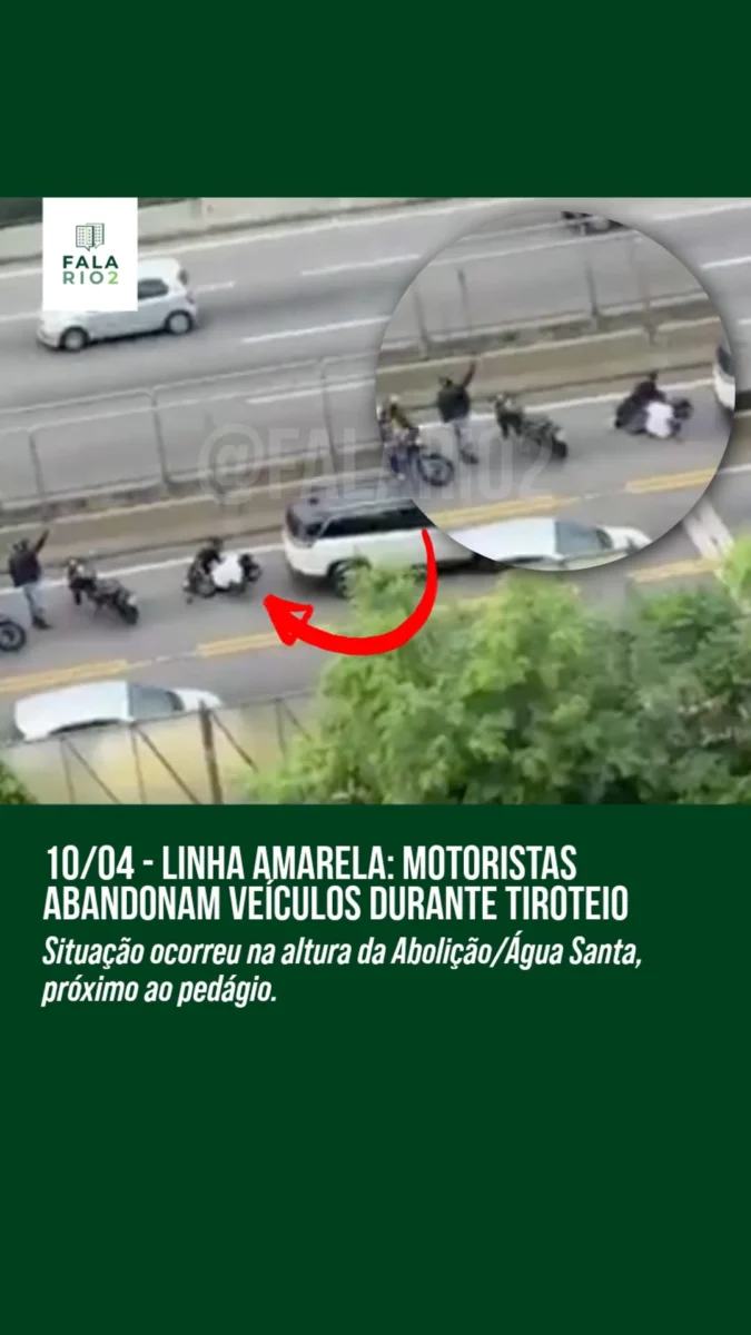 Um tiroteio foi registrado na tarde desta sexta-feira, 10 de abril, por volta das 17h, na Linha Amarela, na altura da
