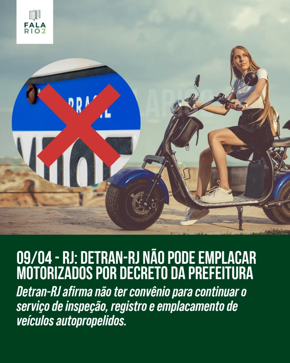 O Departamento de Trânsito do Rio de Janeiro (Detran-RJ) informou que, após a publicação do Decreto nº 50.111 pela