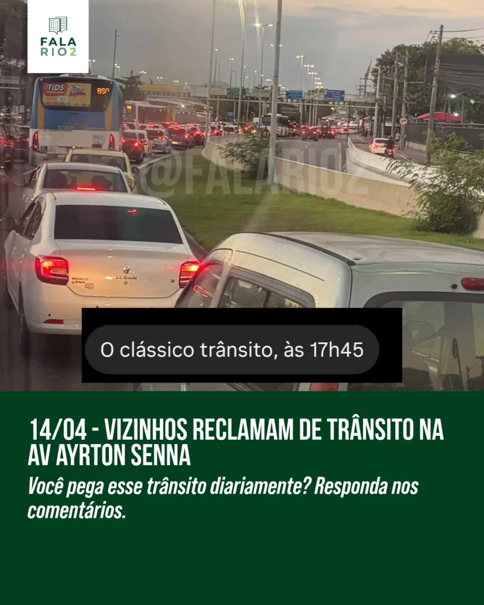 Mais um final de dia com trânsito na região da Barra Olímpica, Barra da TIjuca e Jacarepaguá.